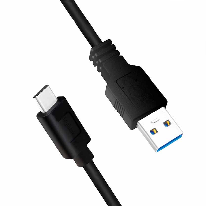 Logilink USB-C Kabel 3.2 Gen1, C/M zu USB-A/M, schwarz 2 m