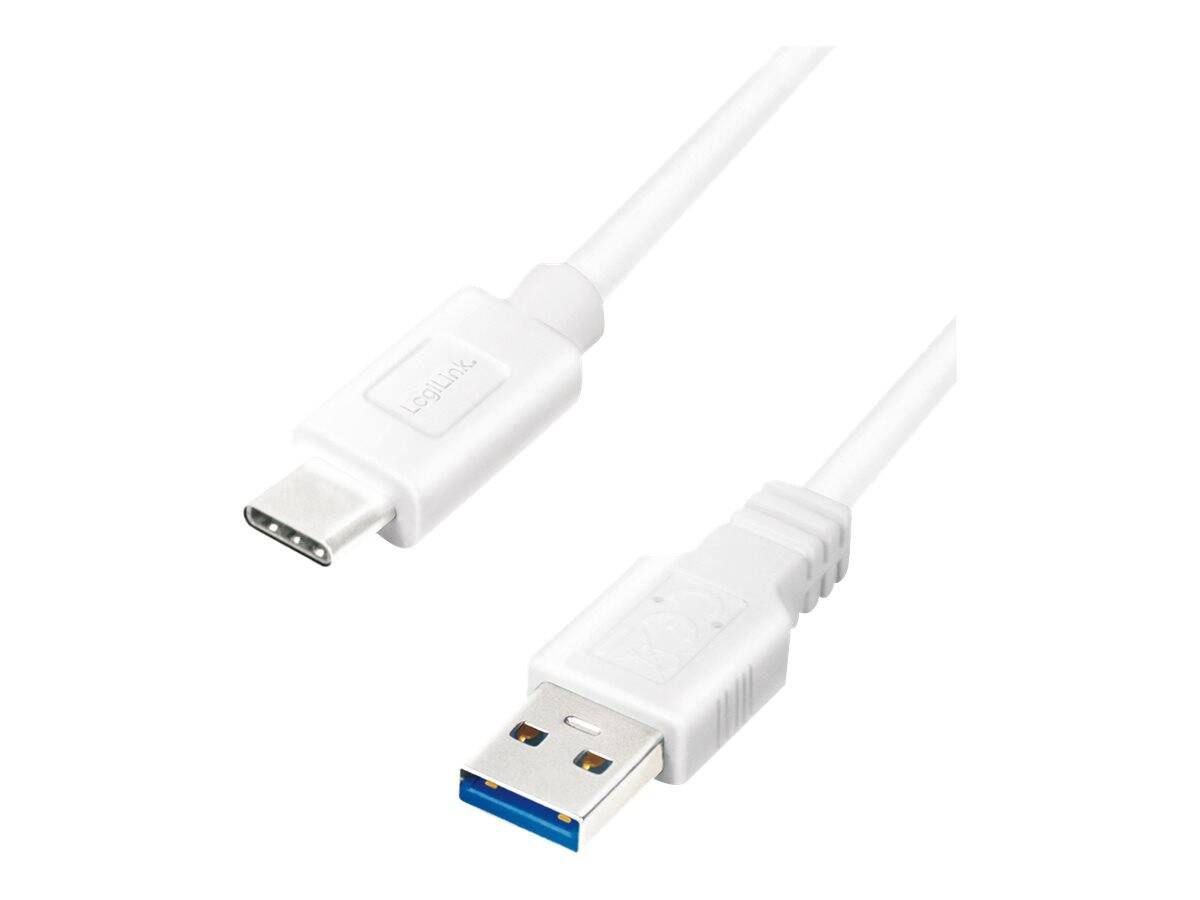 Logilink USB-C Kabel 3.2 Gen1, C/M zu USB-A/M, weiß 3 m