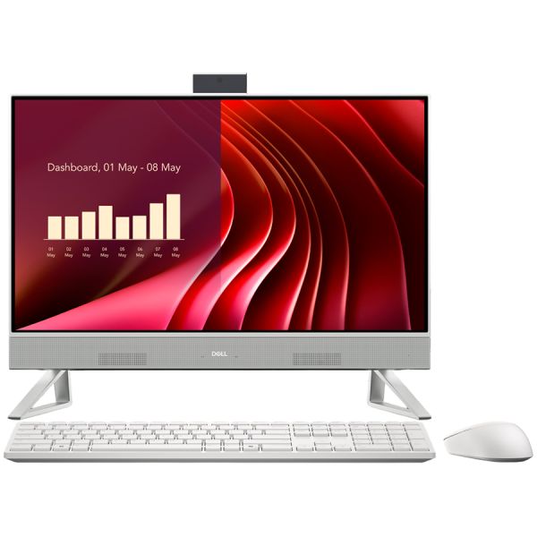 All-In-One Dell 24 AIO Inspiron 24, 23.8 inch 1920 x 1080, Intel Core Ultra 5 322 (6 C / 6 T, N/A - 4.4 GHz, 12 MB cache, N/A), 16 GB DDR5, 512 GB SSD, Intel Intel Graphics 0 GB, Windows 11 Pro, Argintiu