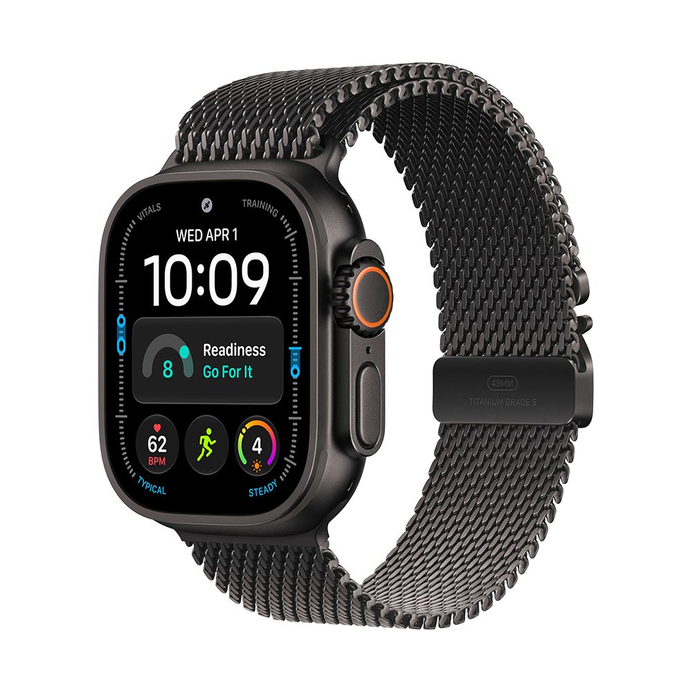 Apple Watch Ultra 4 GPS + Cellular 49mm Black Titanium Case with Black Titanium Milanese Loop - L